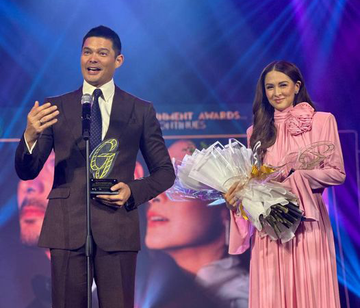 He shed tears of joy as he presented the prestigious award to his wife, Marian Rivera.